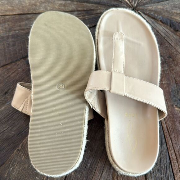 Joie Nacho Faux Leather Tan BoHo Espadrille T-Shape Thong Sandal - Picture 6 of 6